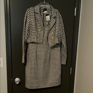 NWT 12 tweed houndstooth sheath dress with cropped jacket